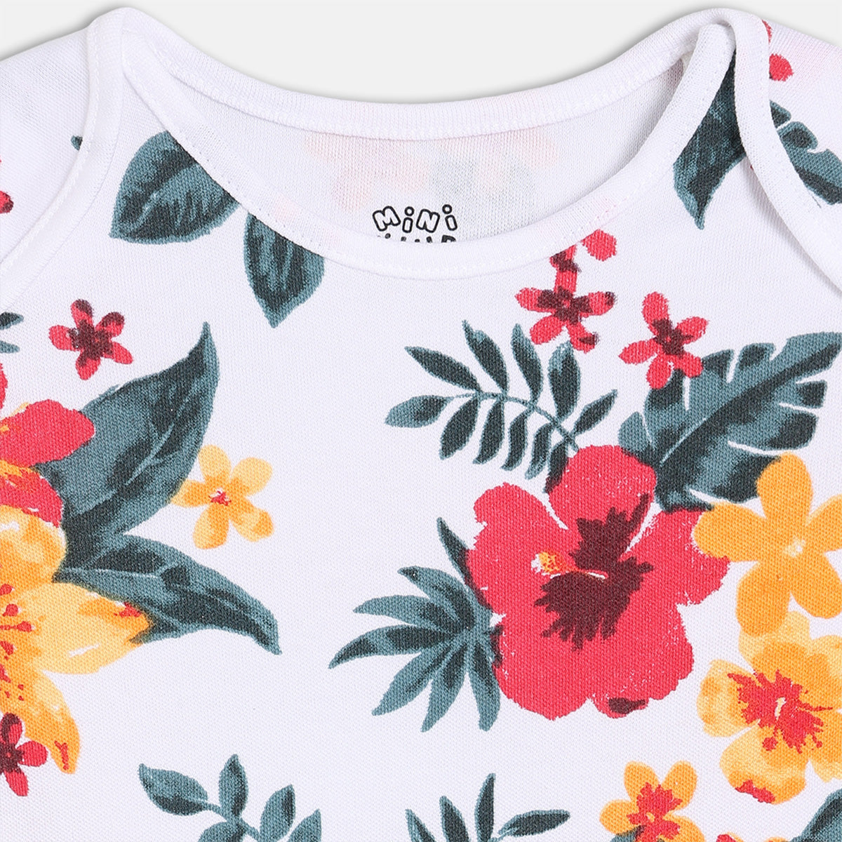 Girls Pack Of 3 Round Neck Cap Sleeve Body Suit - Multi