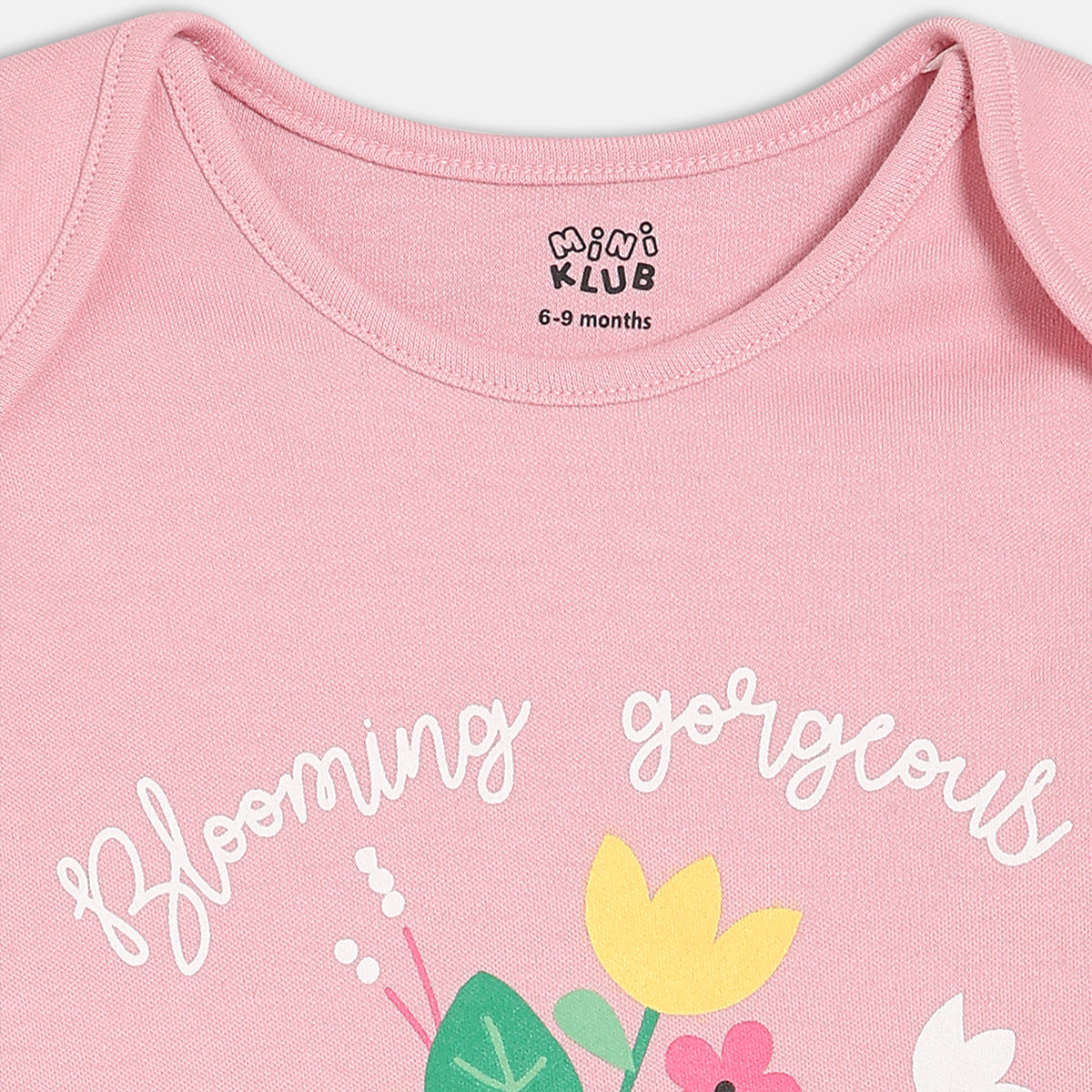 Girls Pack Of 3 Round Neck Full Sleeve Body Suit - Multi