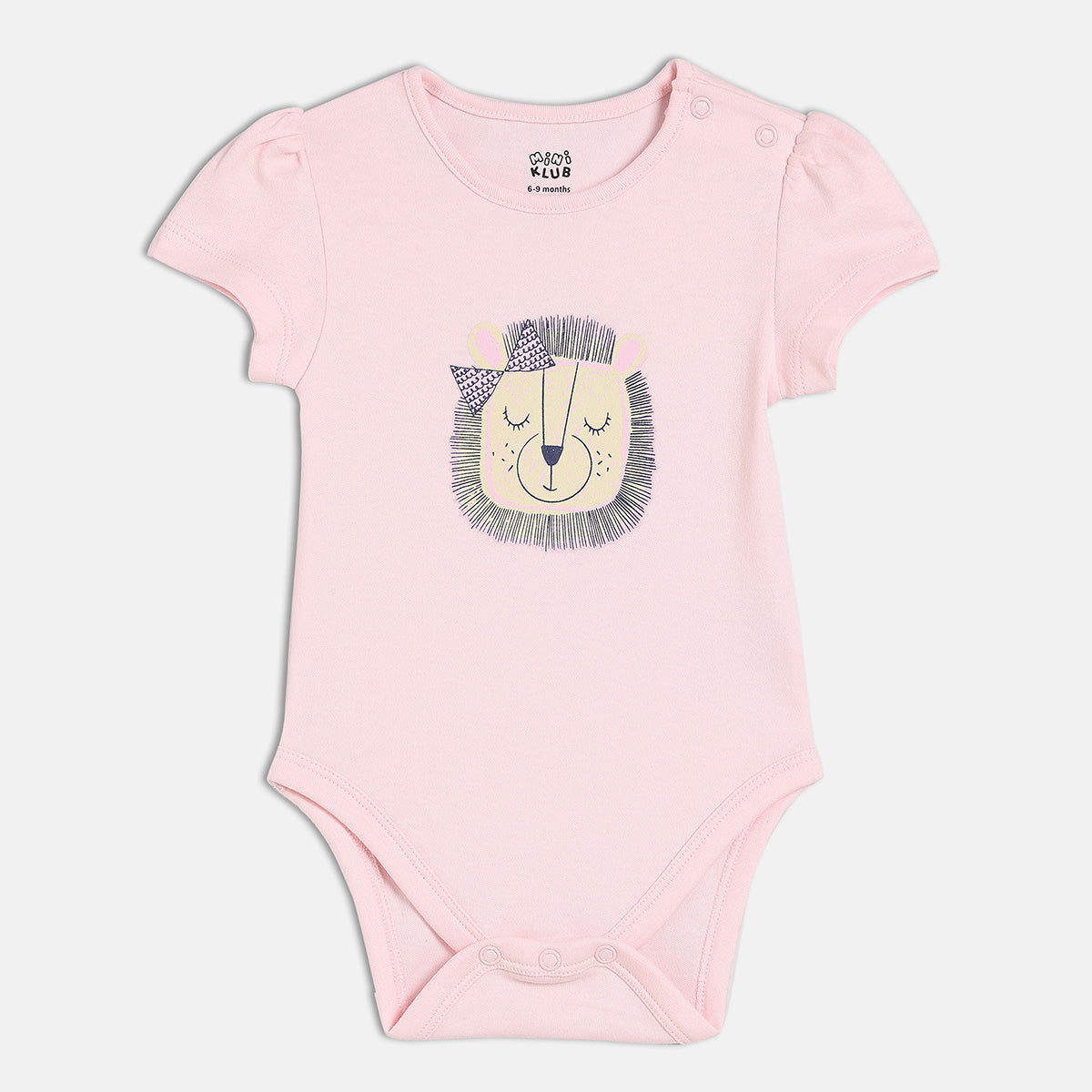 Girls Pack Of 4 Round Neck Short Sleeve Body Suit Multi