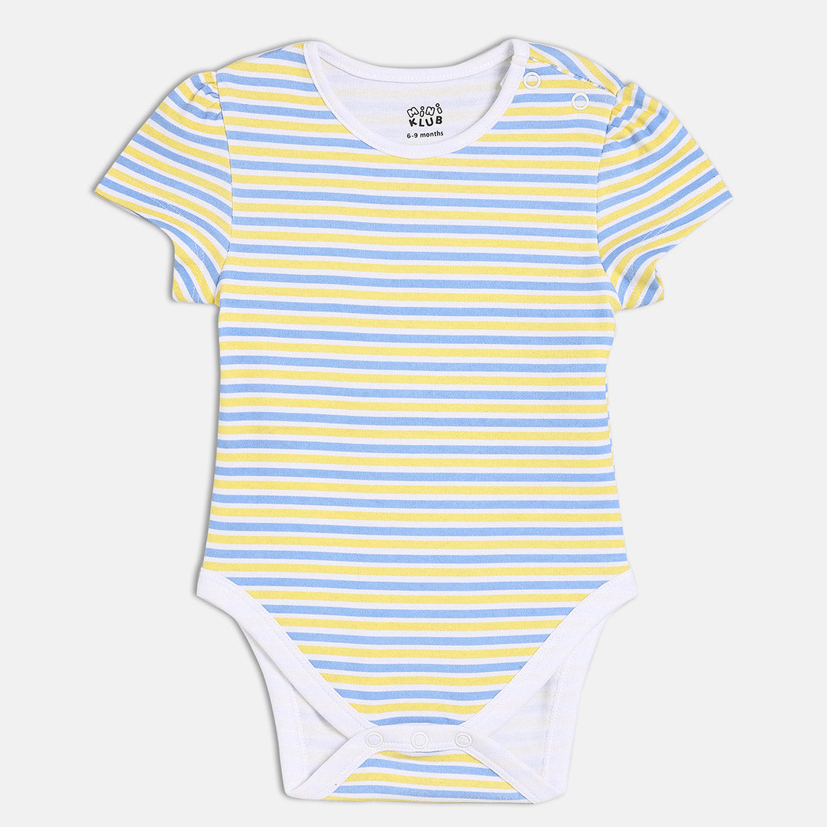 Girls Pack Of 4 Round Neck Short Sleeve Body Suit Multi