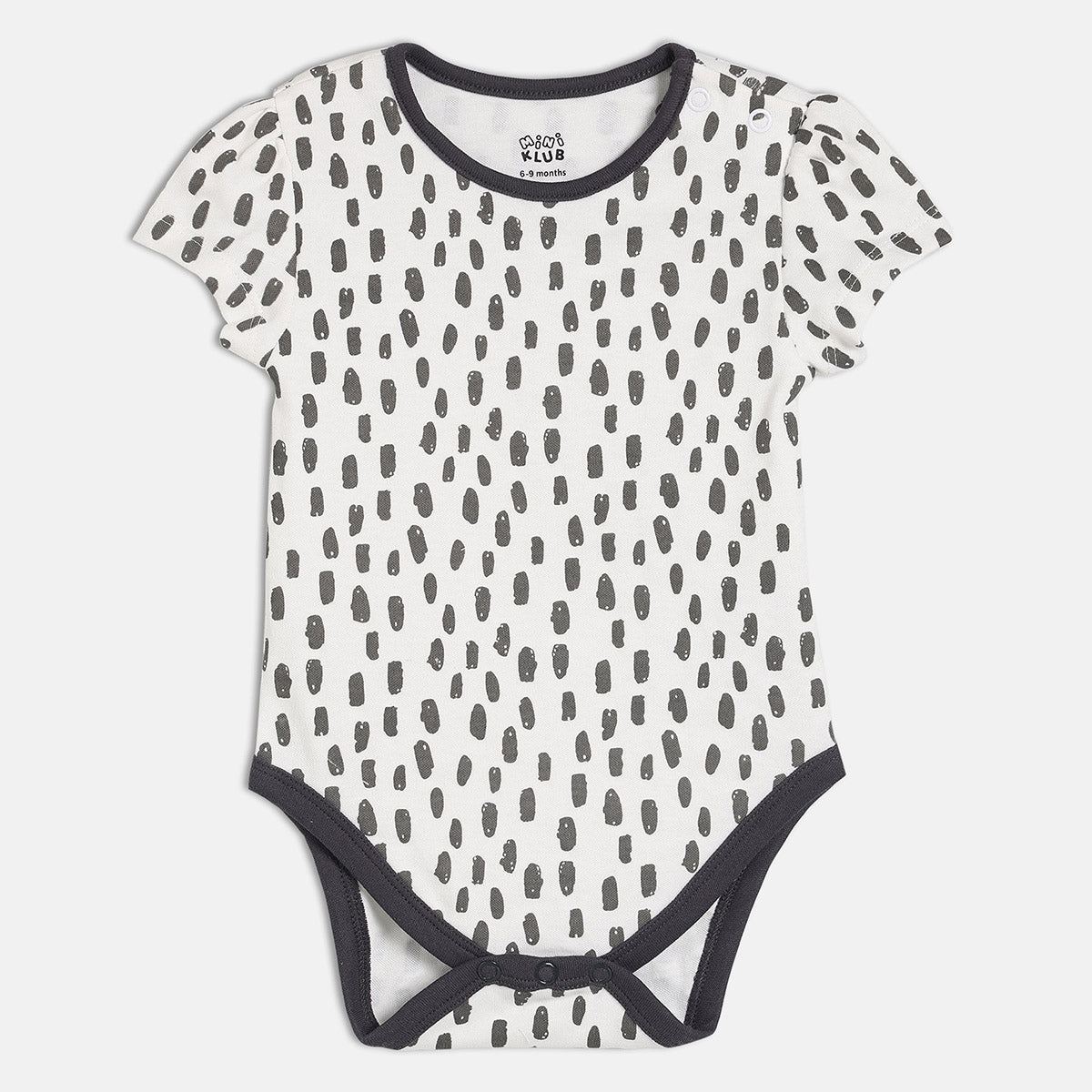 Girls Pack Of 4 Round Neck Short Sleeve Body Suit Multi