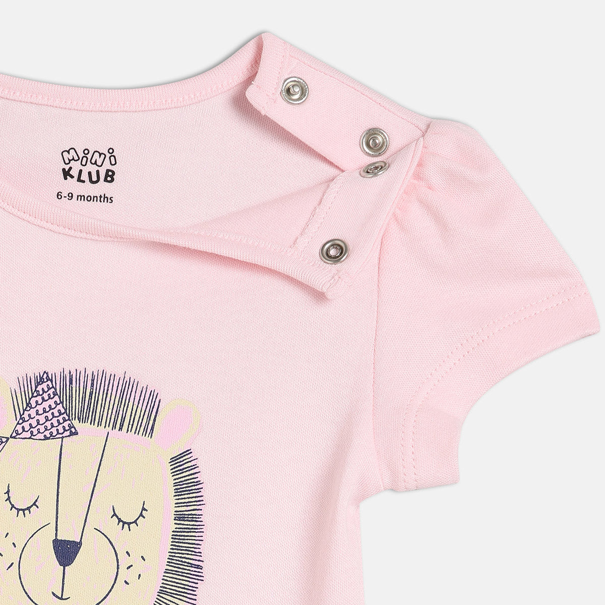 Girls Pack Of 4 Round Neck Short Sleeve Body Suit Multi