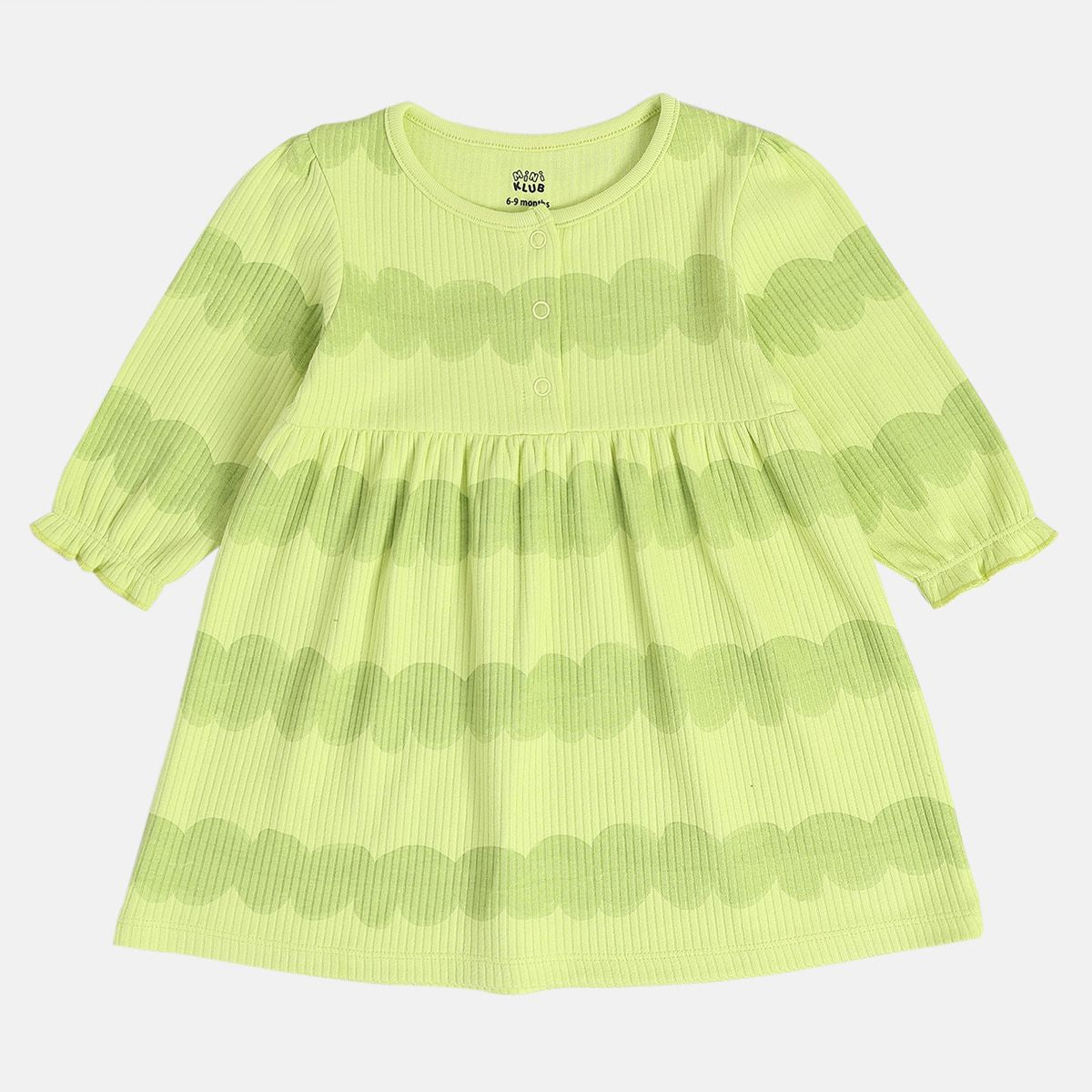 Girls Marshmallow/Green Dress (Pack Of 2)
