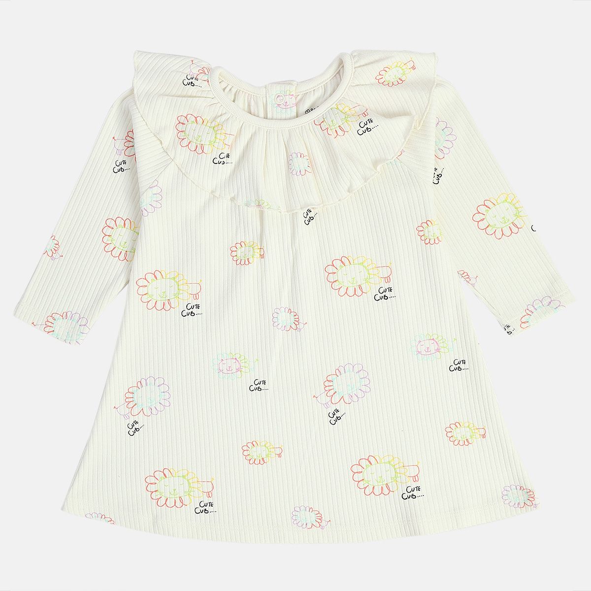 Girls Marshmallow/Green Dress (Pack Of 2)