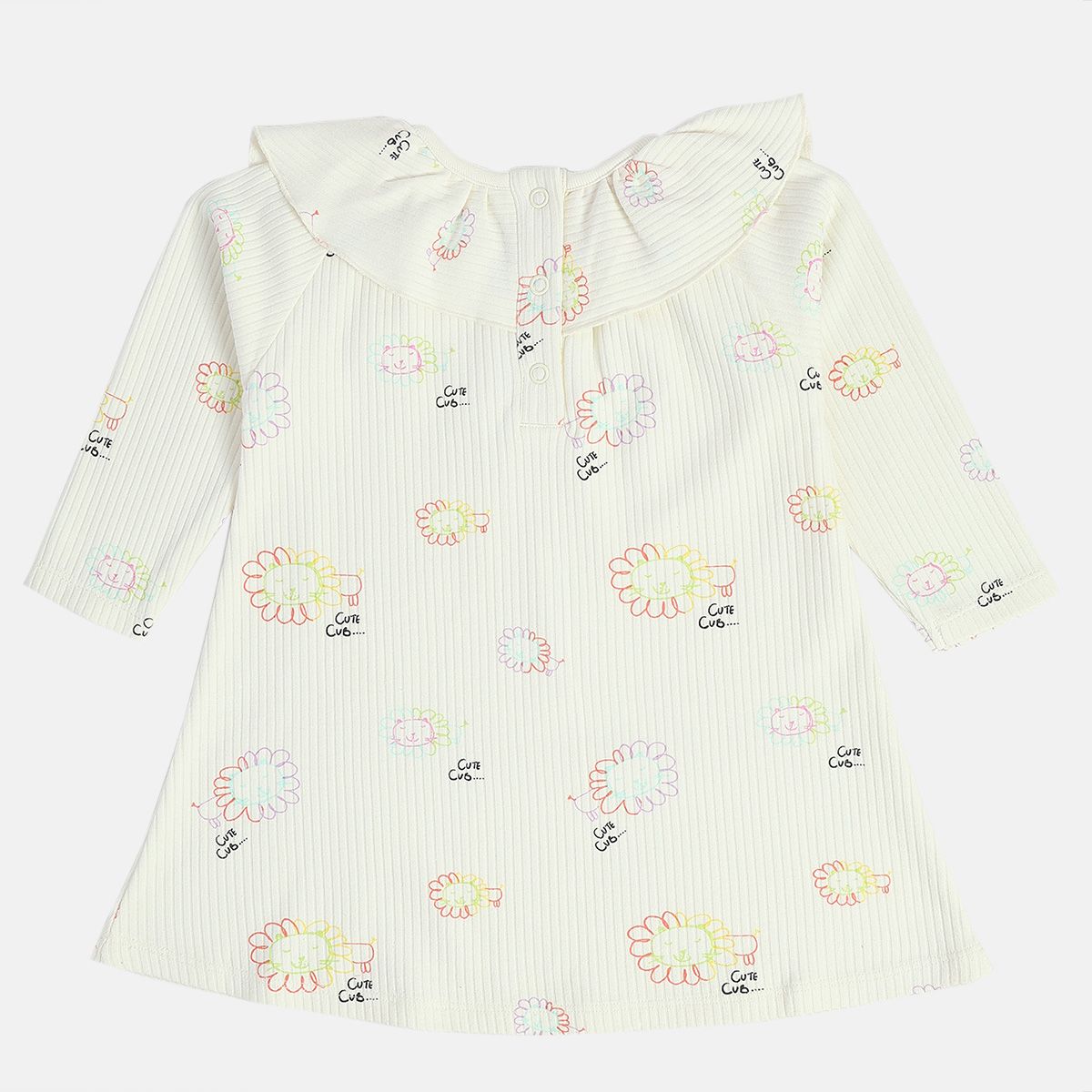 Girls Marshmallow/Green Dress (Pack Of 2)