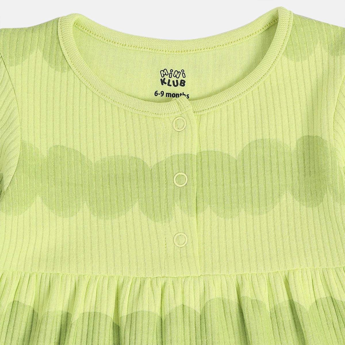 Girls Marshmallow/Green Dress (Pack Of 2)