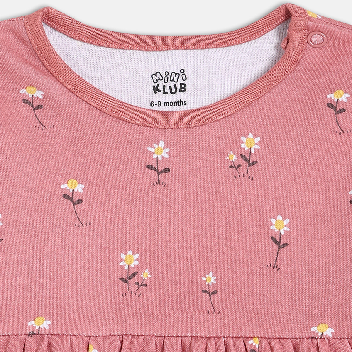 Girls Pack Of 2 Round Neck Full Sleeve Dress - Multi