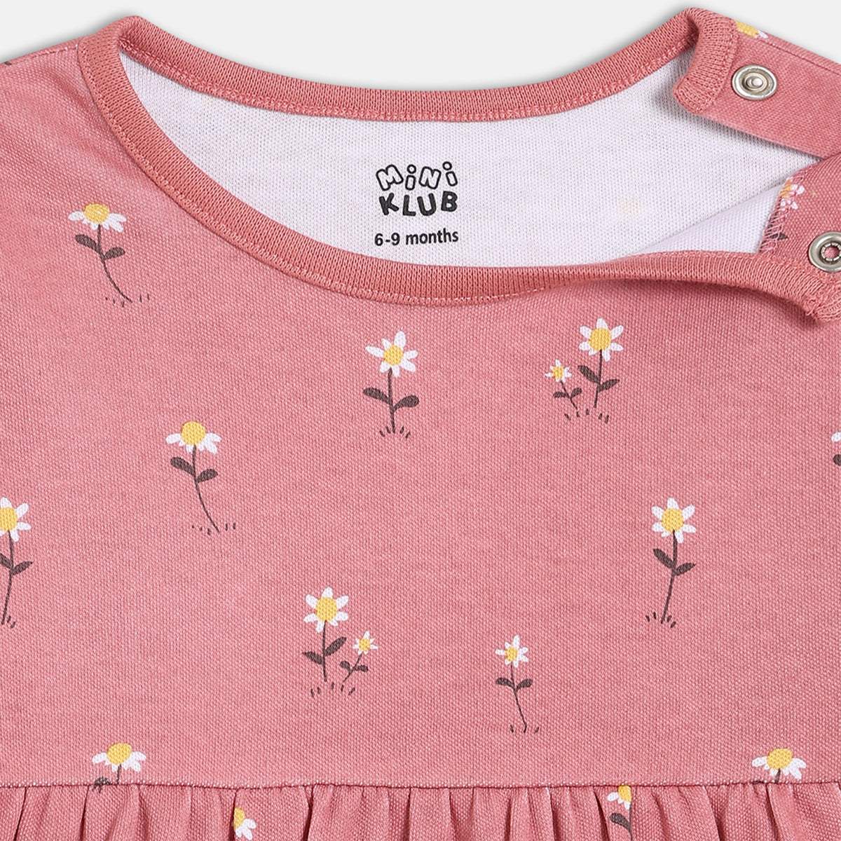 Girls Pack Of 2 Round Neck Full Sleeve Dress - Multi