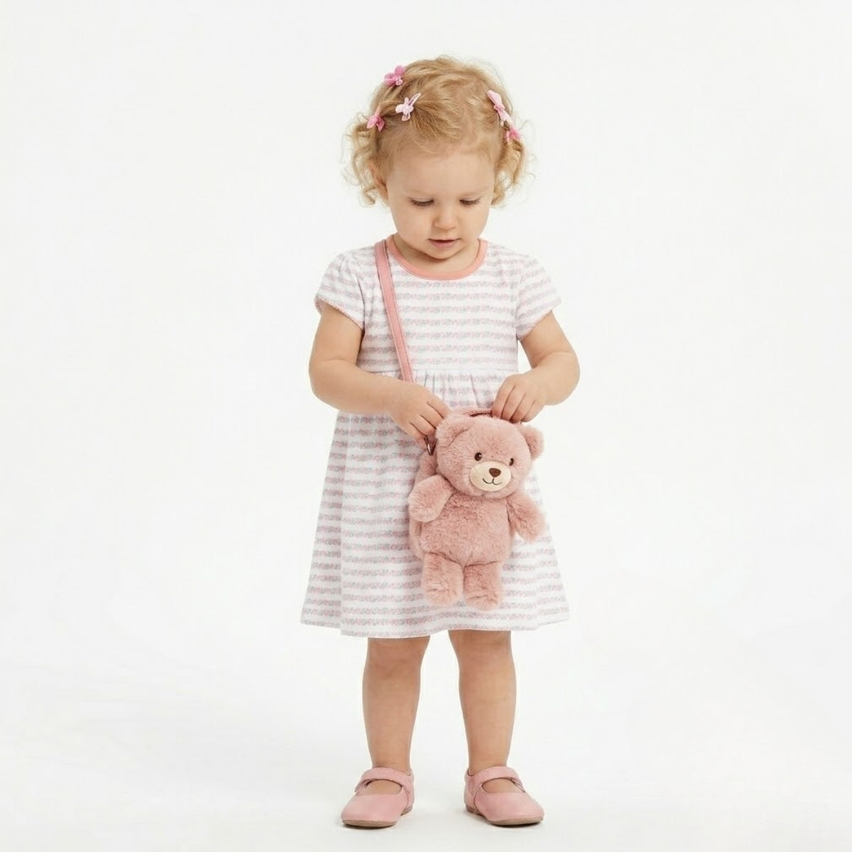 Baby girls Pack Of 2 cotton printed Round Neck Short Sleeve Dresses - White