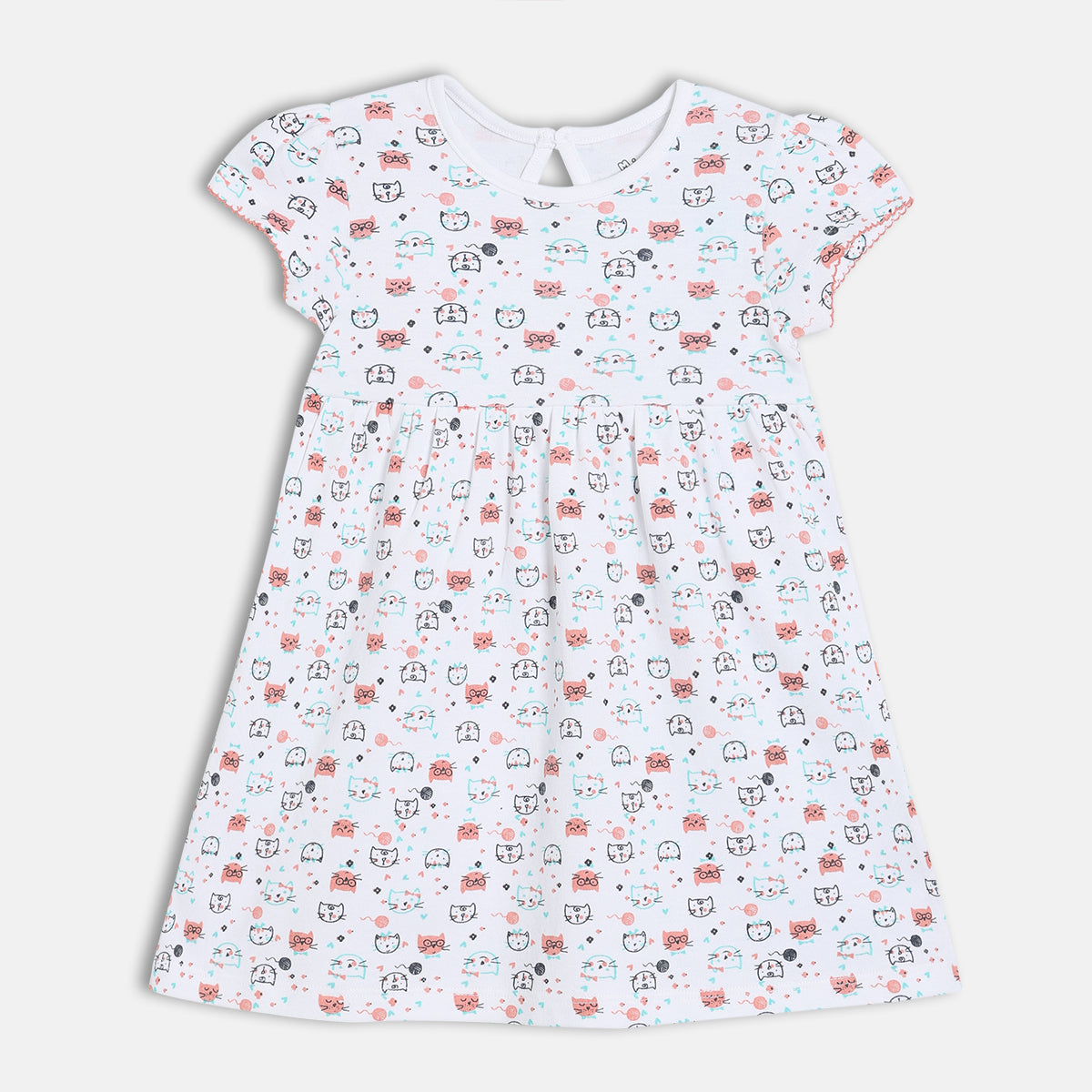 Girls Pack Of 2 Round Neck Short Sleeve Dress Multi