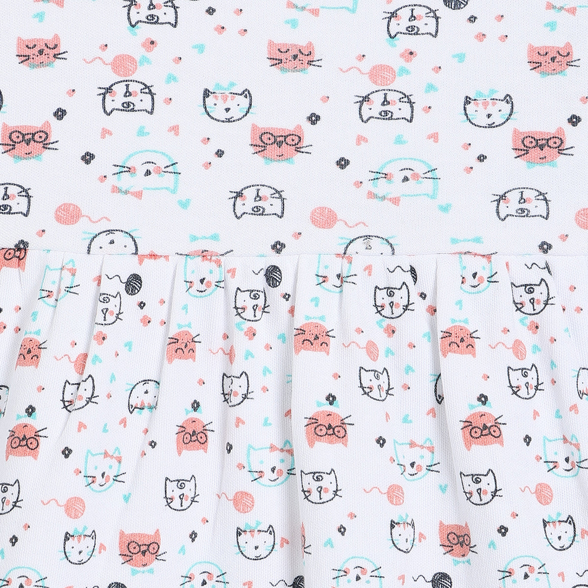 Girls Pack Of 2 Round Neck Short Sleeve Dress Multi