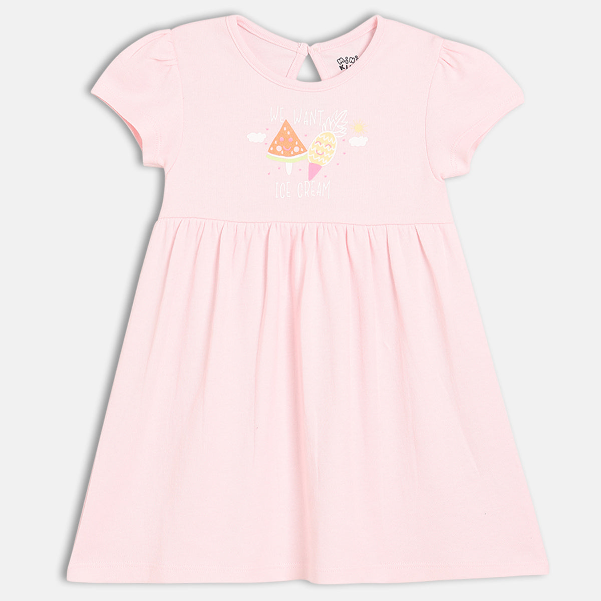 Baby Girls Printed Knit Dresses Pack of 2, Green and Pink