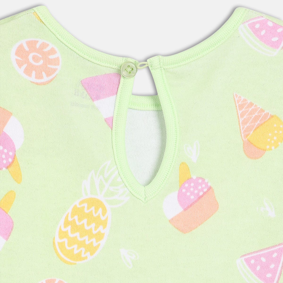 Baby Girls Printed Knit Dresses Pack of 2, Green and Pink