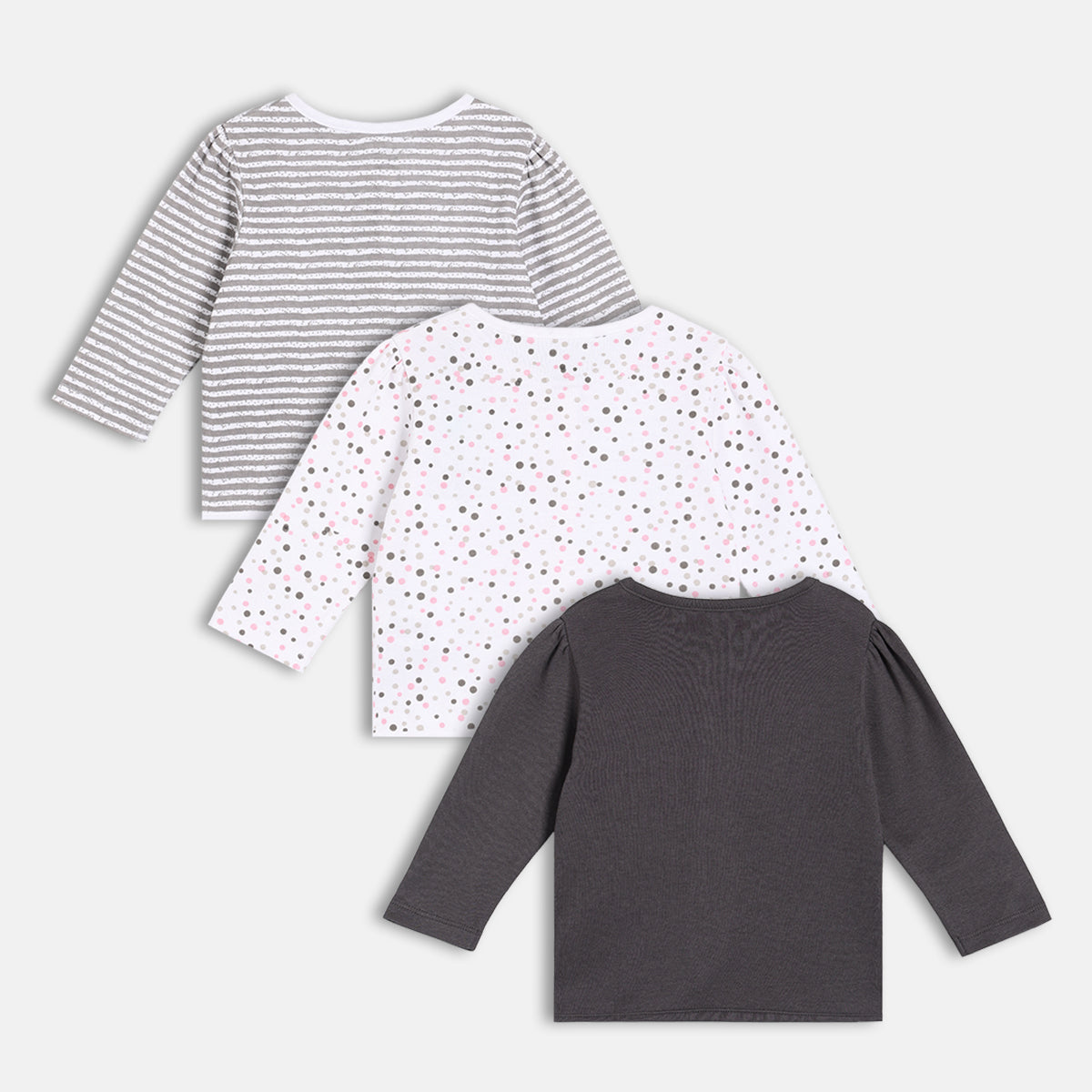 Girls Pack Of 3 Front Open Long Sleeve Front Open Vest Multi