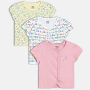 Girls Pack Of 3 Front Open Cap Sleeve Front Open Vest - Multi