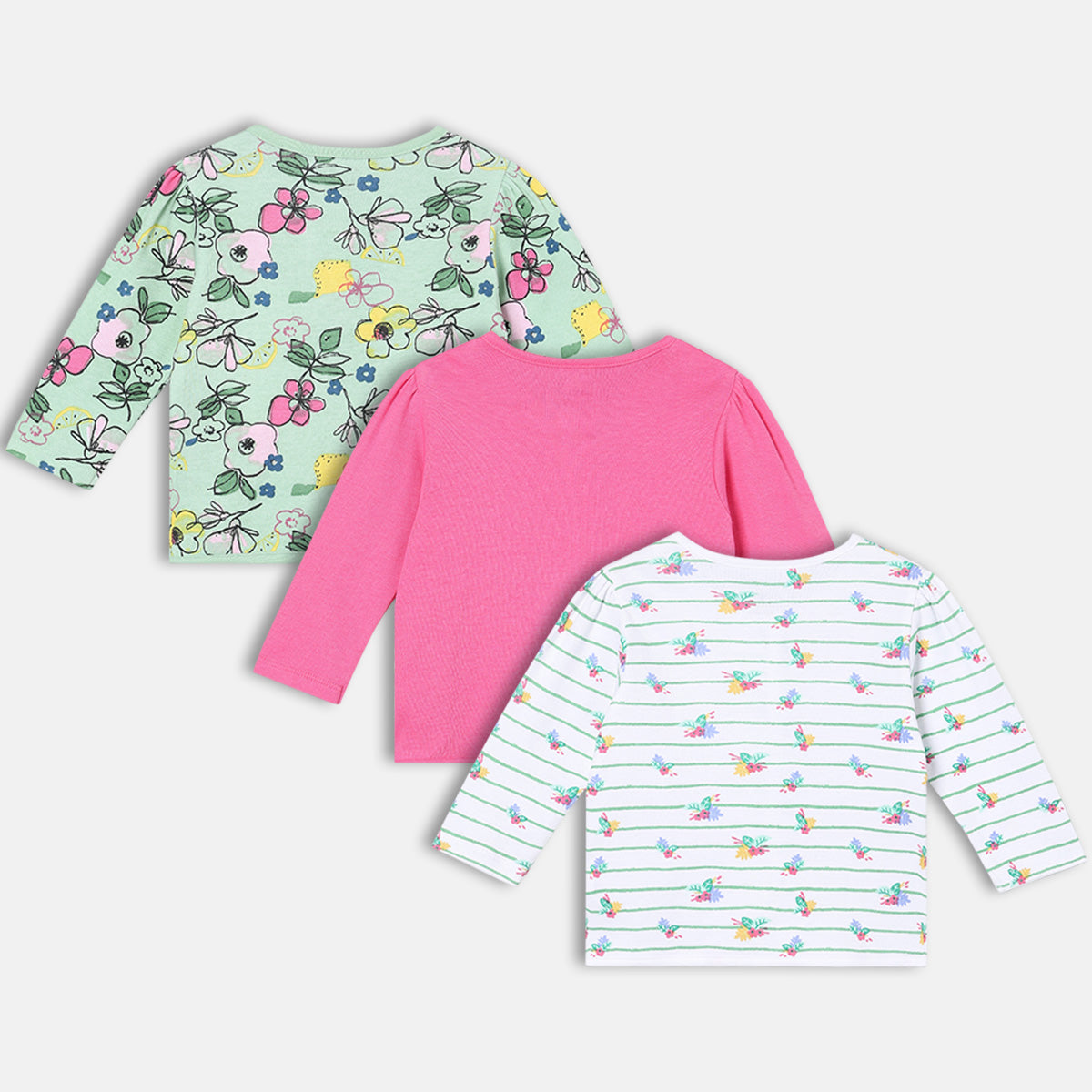 Girls Pack Of 3 Front Open Full Sleeve Front Open Vest Multi