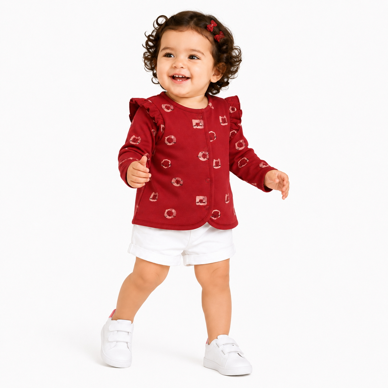 Girls Green / Red Front Open Vest (Pack Of 2)