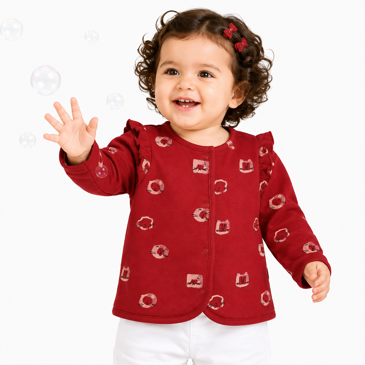 Girls Green / Red Front Open Vest (Pack Of 2)