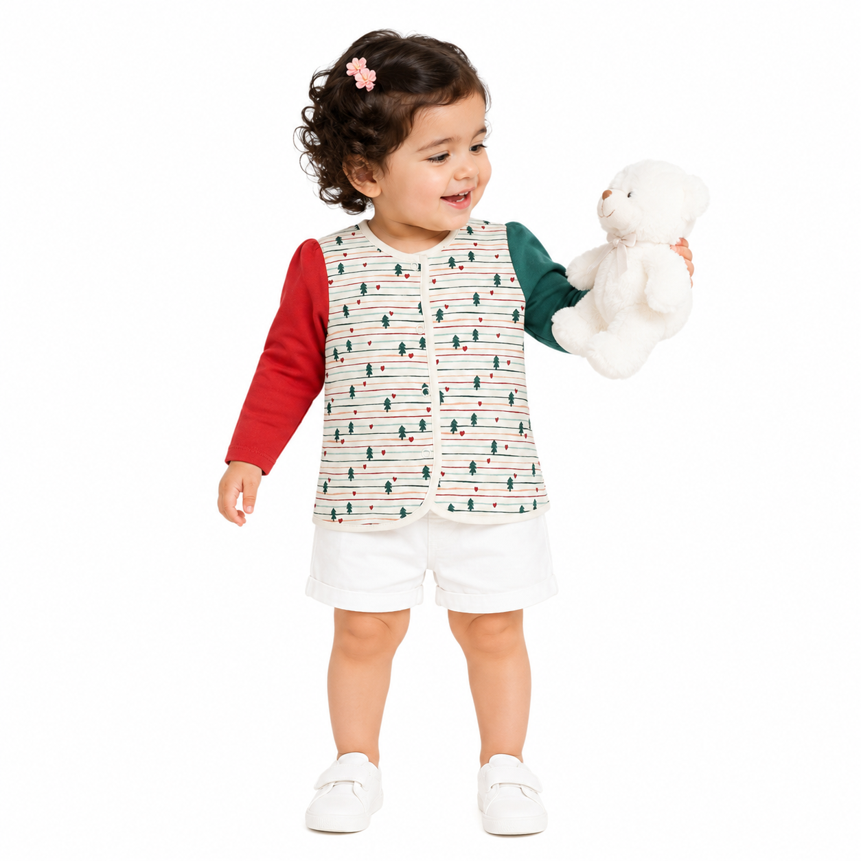 Girls Multicolor Pack Of 2 Front Open Vest
