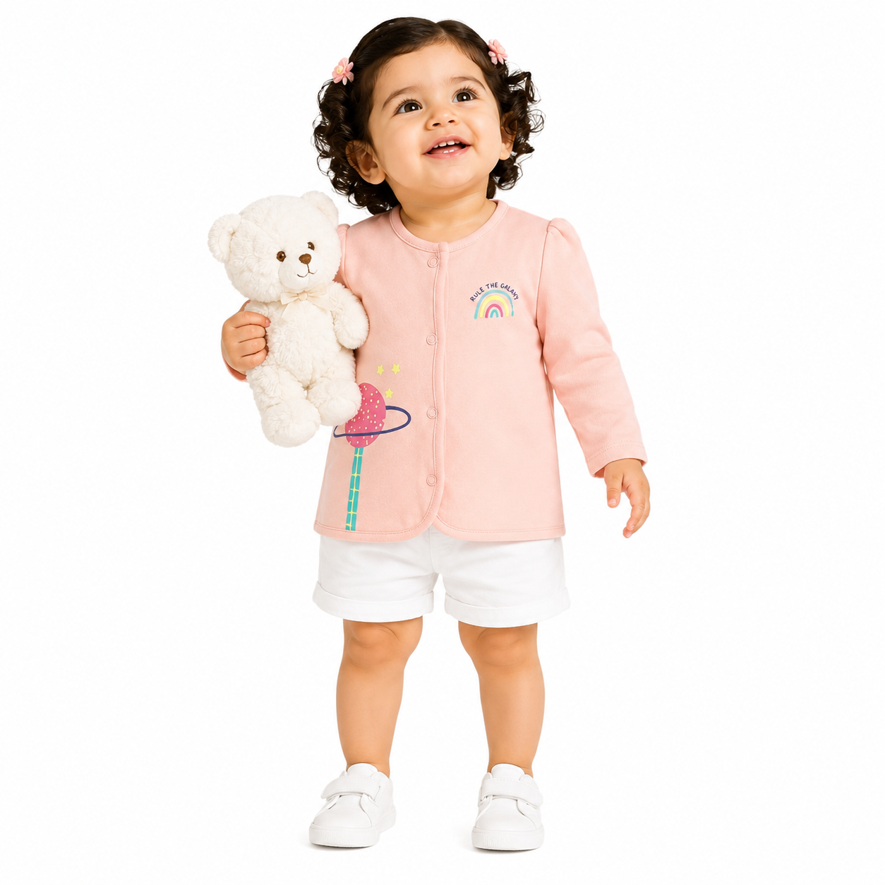 Girls Multicolor Pack Of 2 Front Open Vest