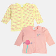 Girls Multicolor Pack Of 2 Front Open Vest