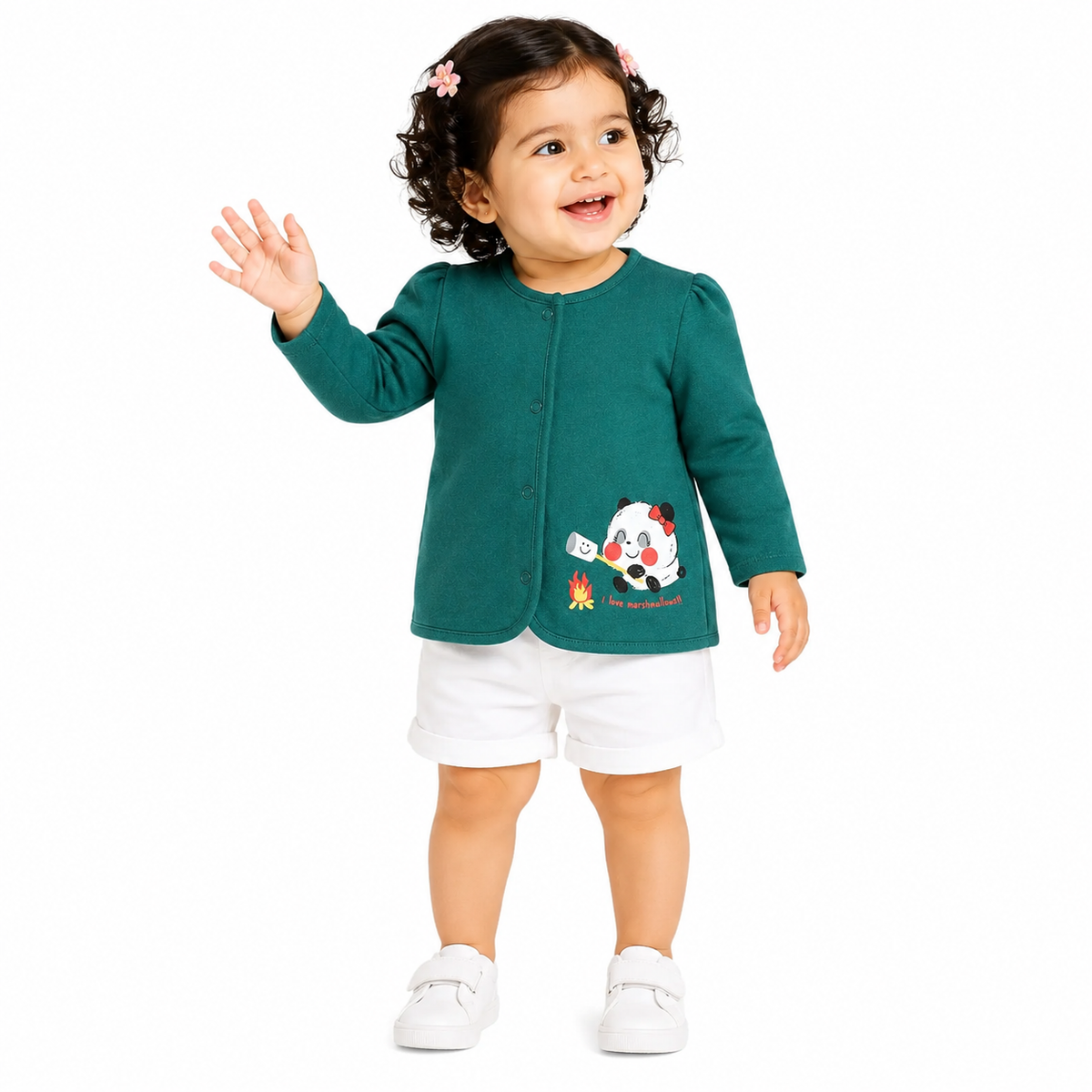 Baby Girls Multicolor Cotton Pack of 2 Front Open Vest Casual Wear