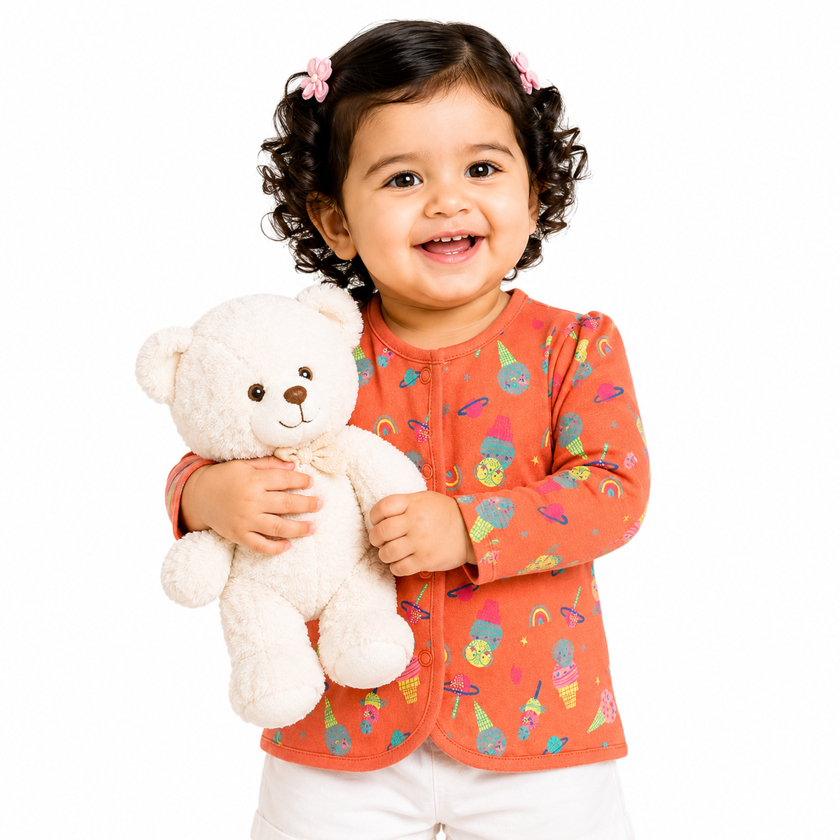 Baby Girls Multicolor Cotton Pack of 2 Front Open Vest Casual Wear