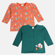 Girls Multicolor Pack Of 2 Front Open Vest