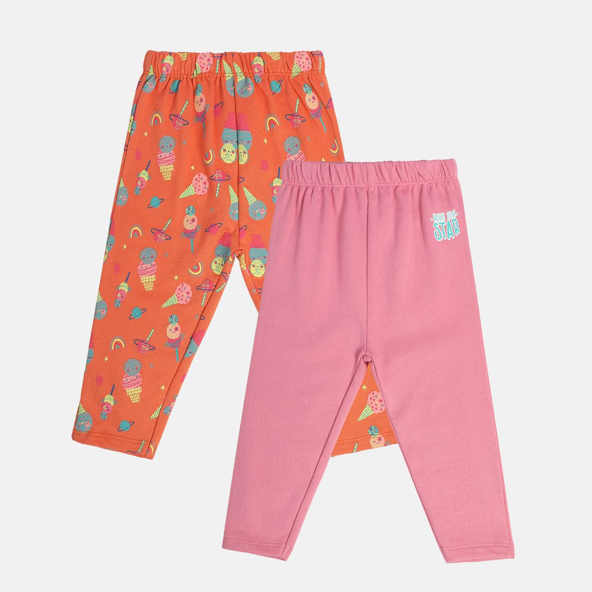 Girls Multicolor Pack Of 2 Legging