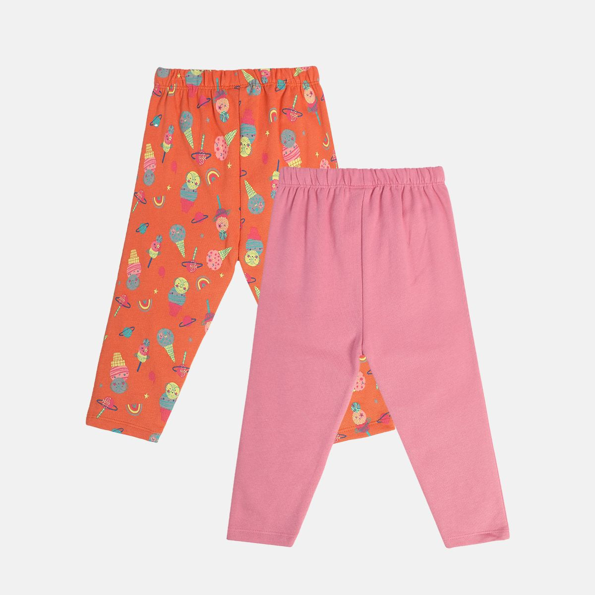 Girls Multicolor Pack Of 2 Legging