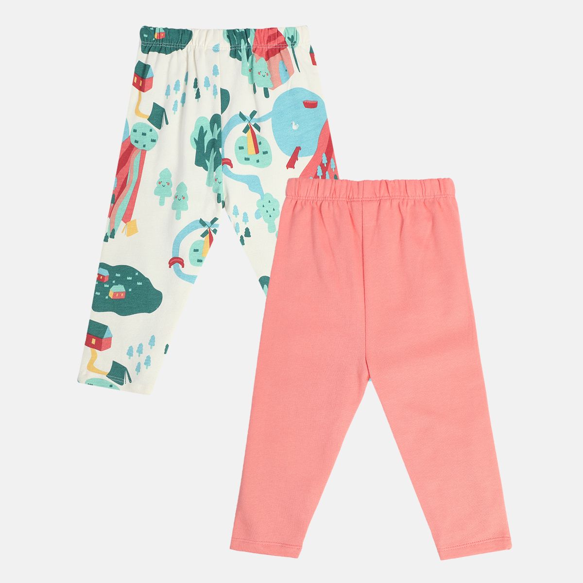Girls Multicolor Pack Of 2 Legging