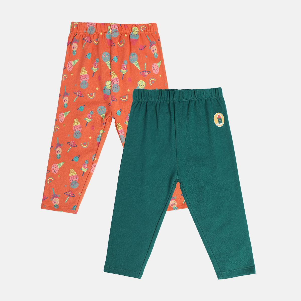 Girls Multicolor Pack Of 2 Legging