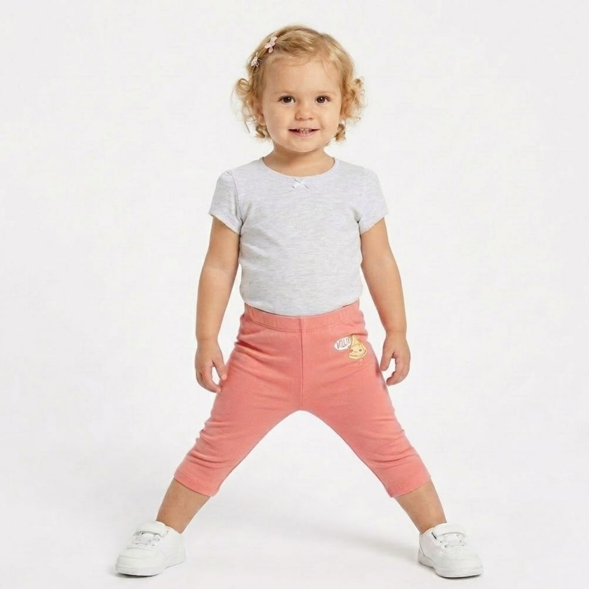 Baby girls pack of 3 cotton printed capri, Green, Pink & Peach