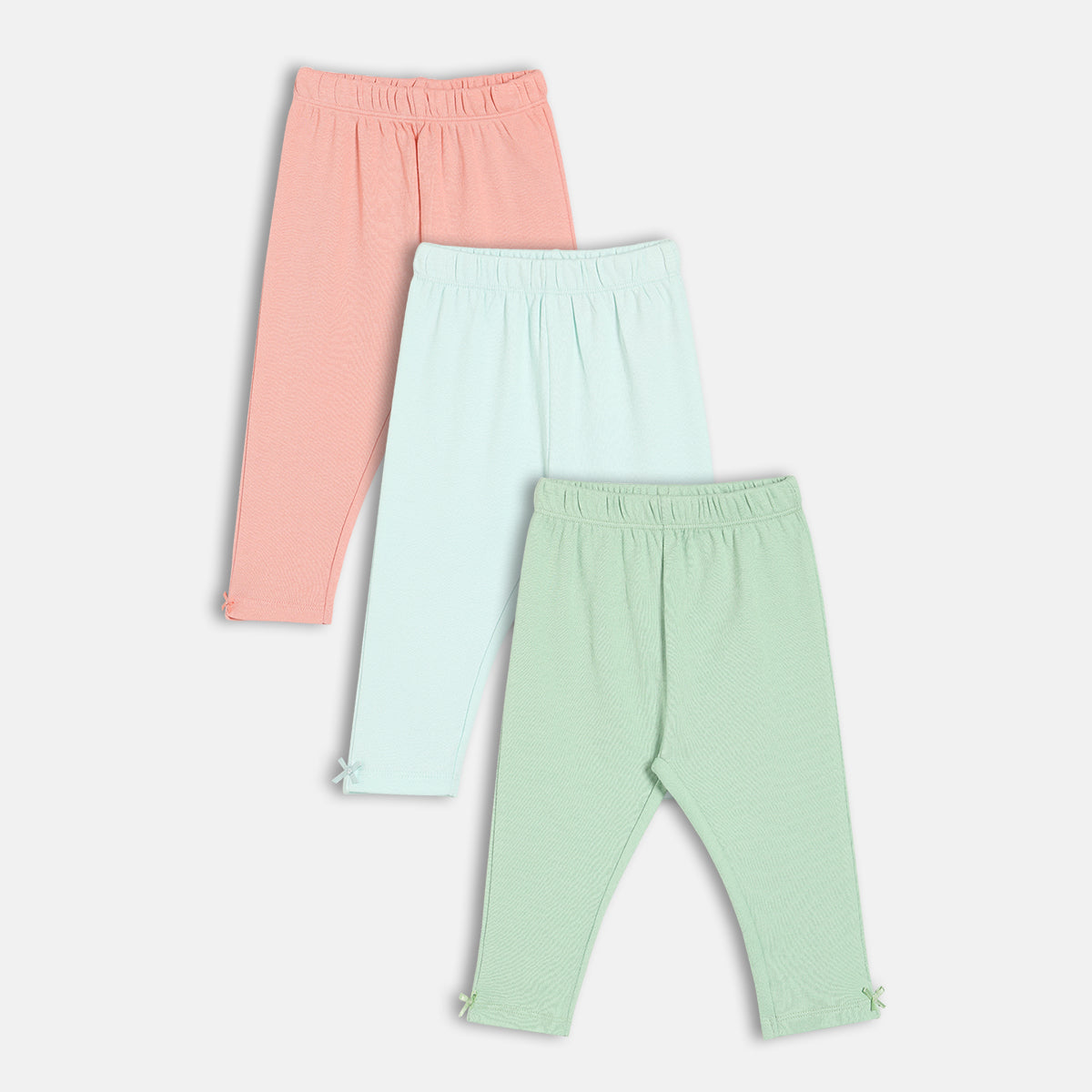 Girls Pack Of 3 High Raise Full Length Knit Bottom Multi