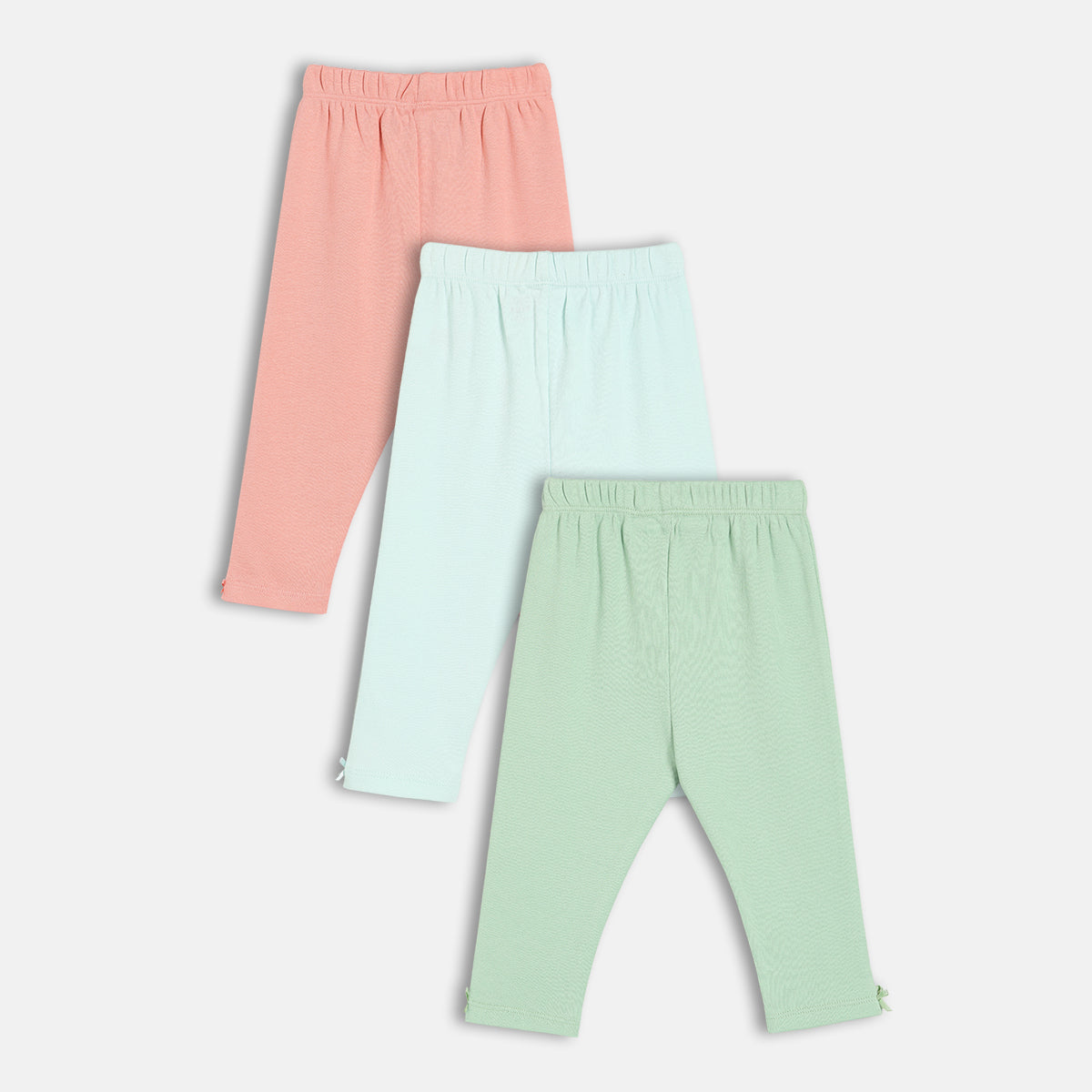 Girls Pack Of 3 High Raise Full Length Knit Bottom Multi