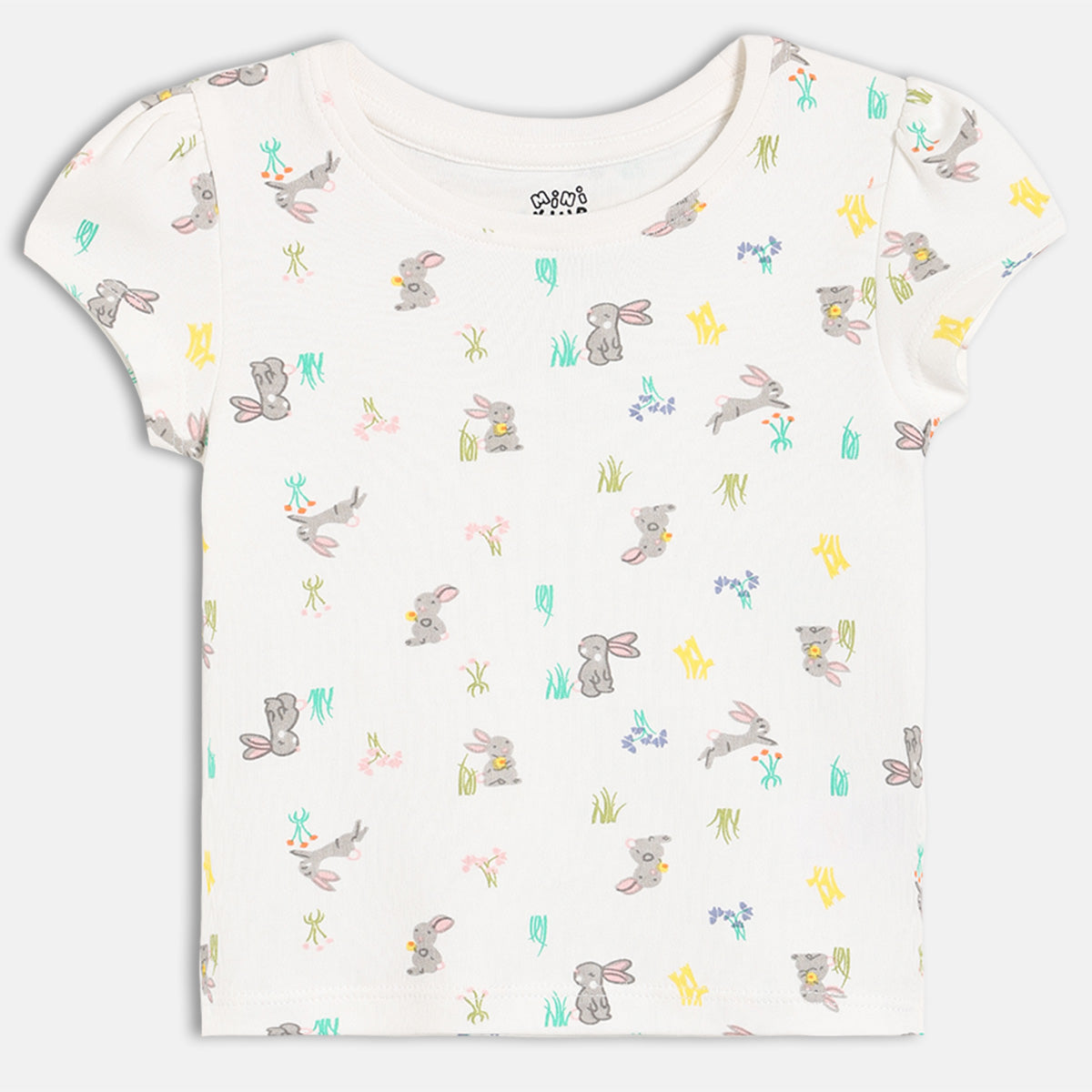 Girls Pack Of 3 Round Neck Short Sleeve Knit Top - Multi