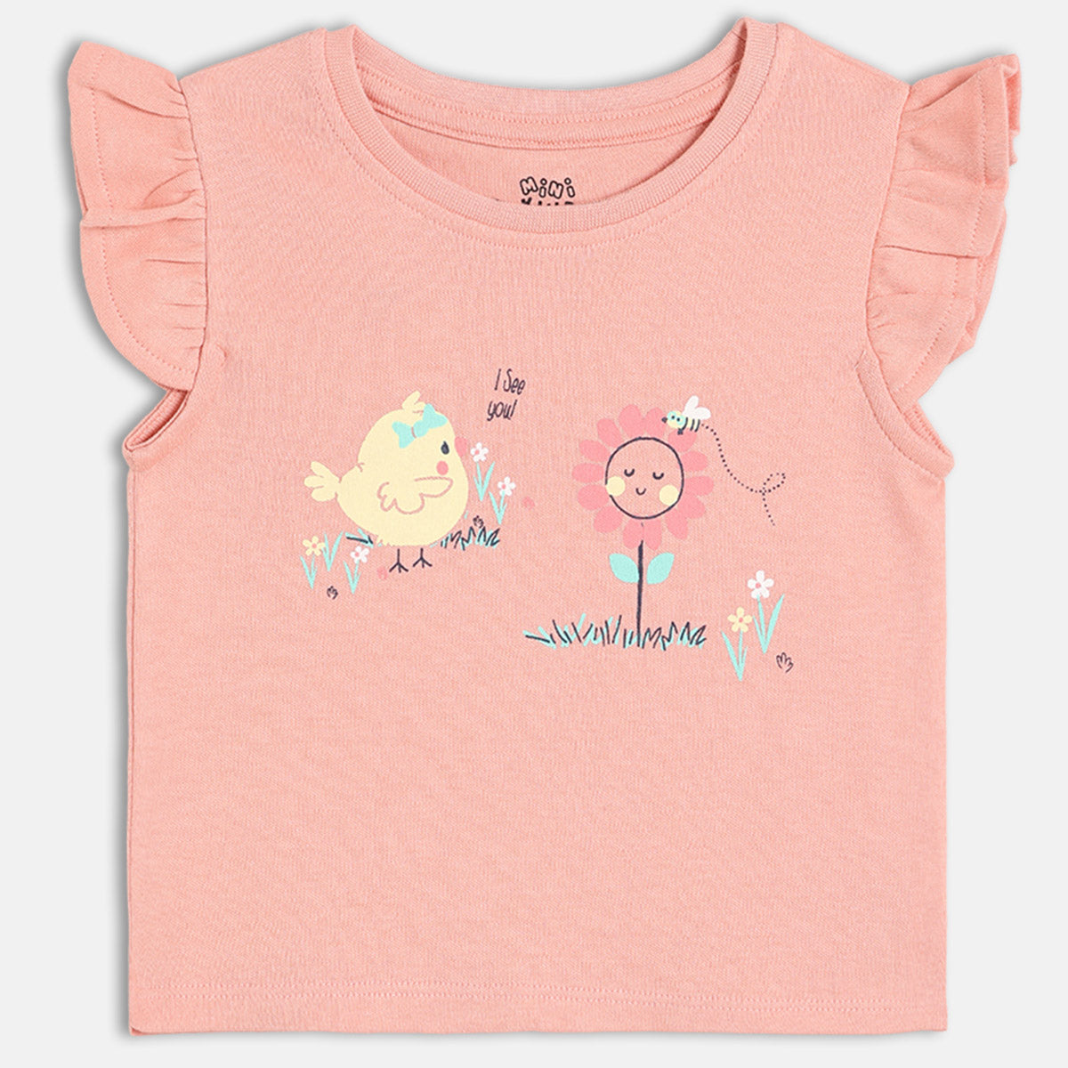 Girls Pack Of 3 Crew Neck Frill Sleeve Knit Top - Multi