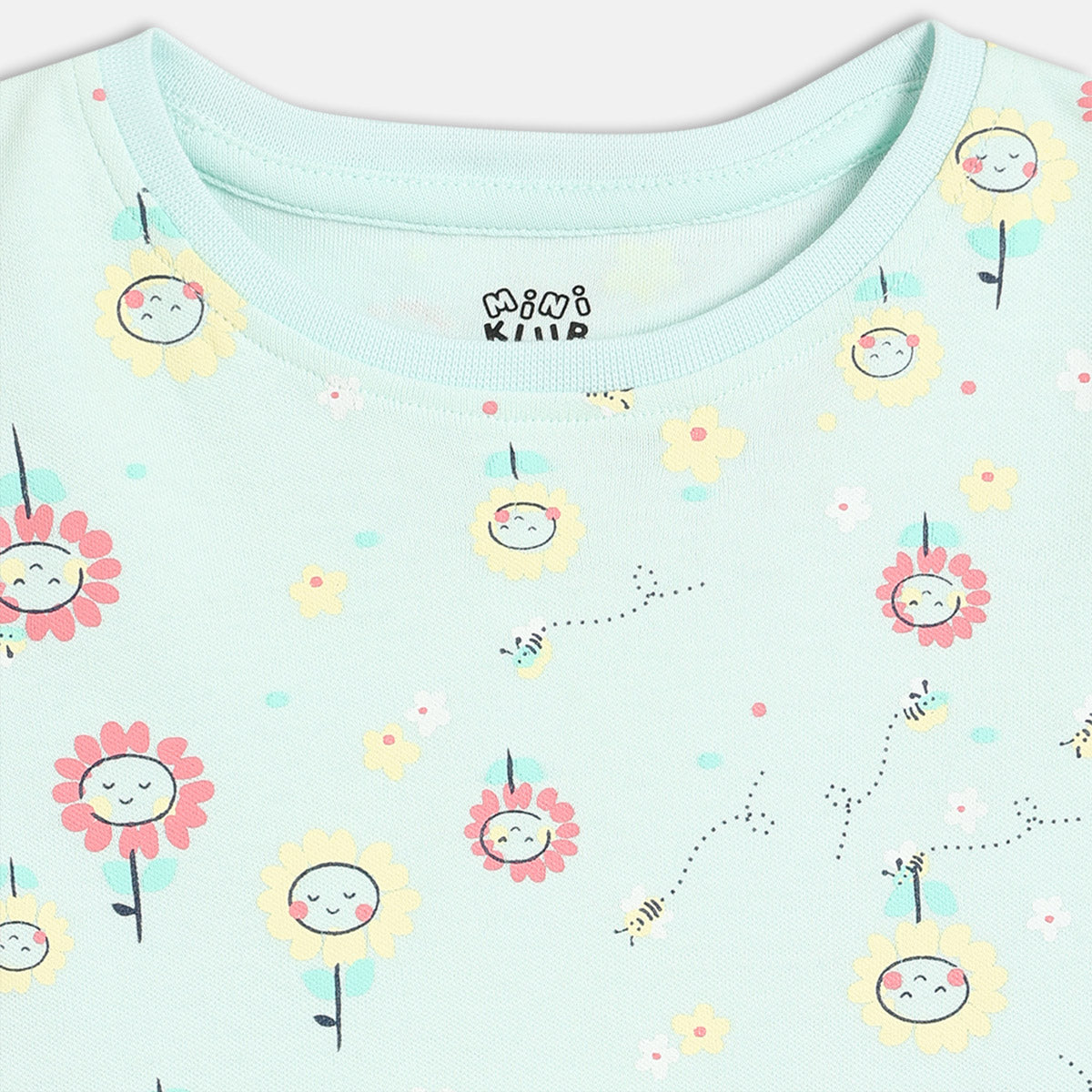 Girls Pack Of 3 Crew Neck Frill Sleeve Knit Top - Multi