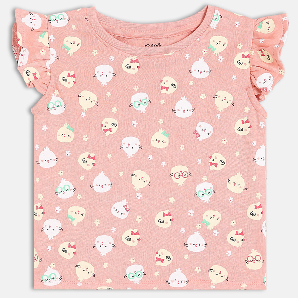 Girls Pack Of 3 Crew Neck Frill Sleeve Knit Top - Multi