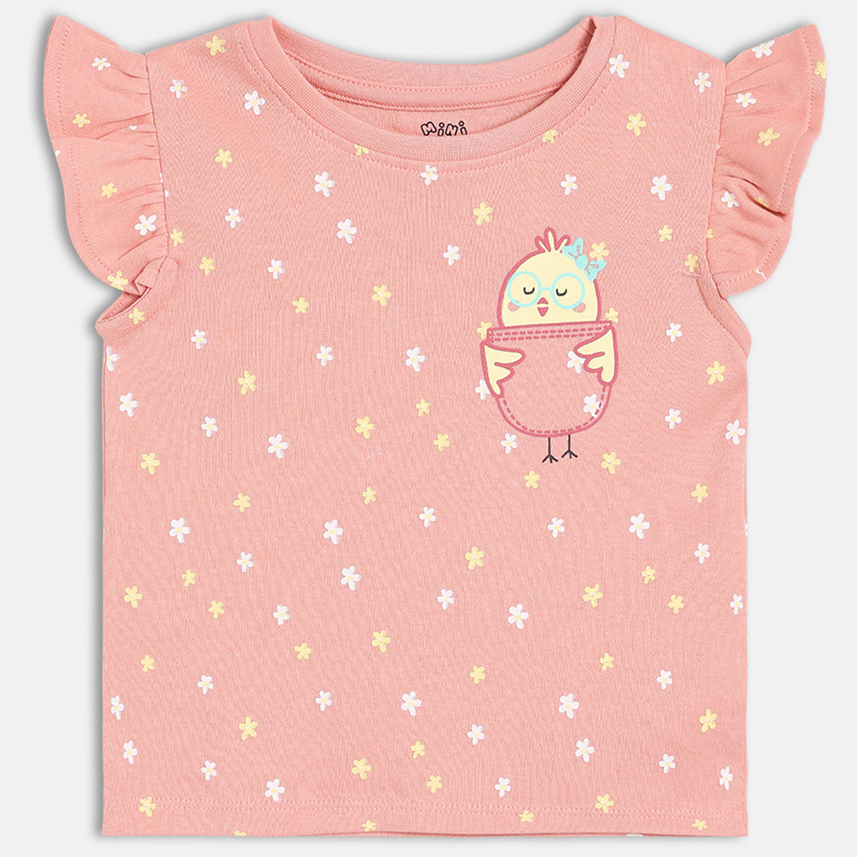 Girls Pack Of 3 Crew Neck Frill Sleeve Knit Top - Multi