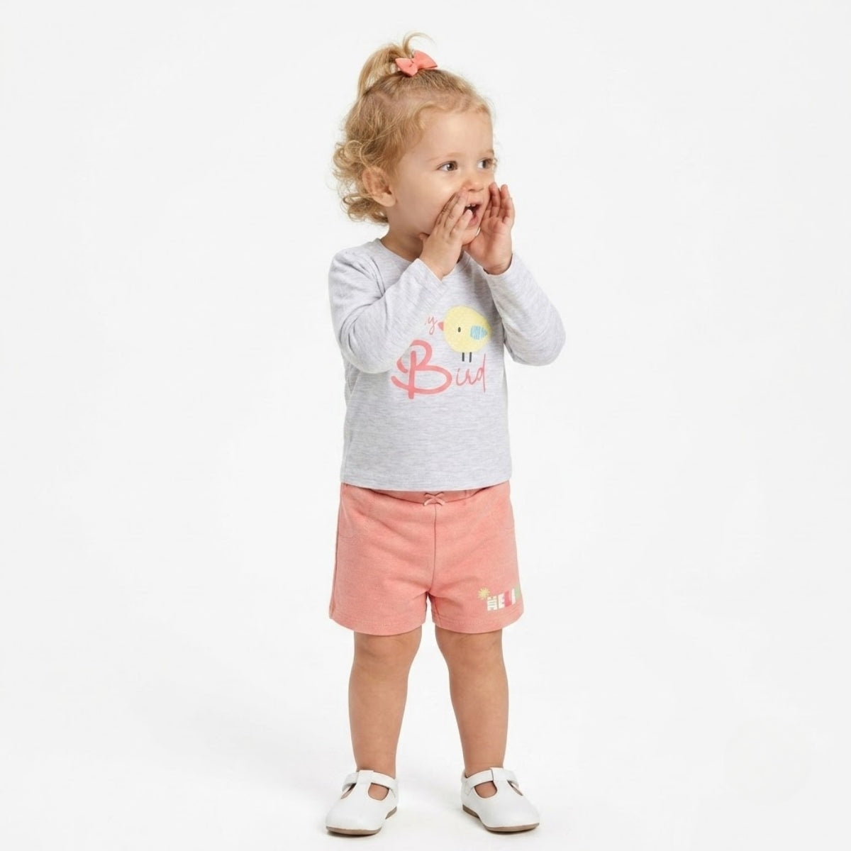 Baby girls Pack Of 3 Cotton Printed Knit Top - White, Grey &  Yellow