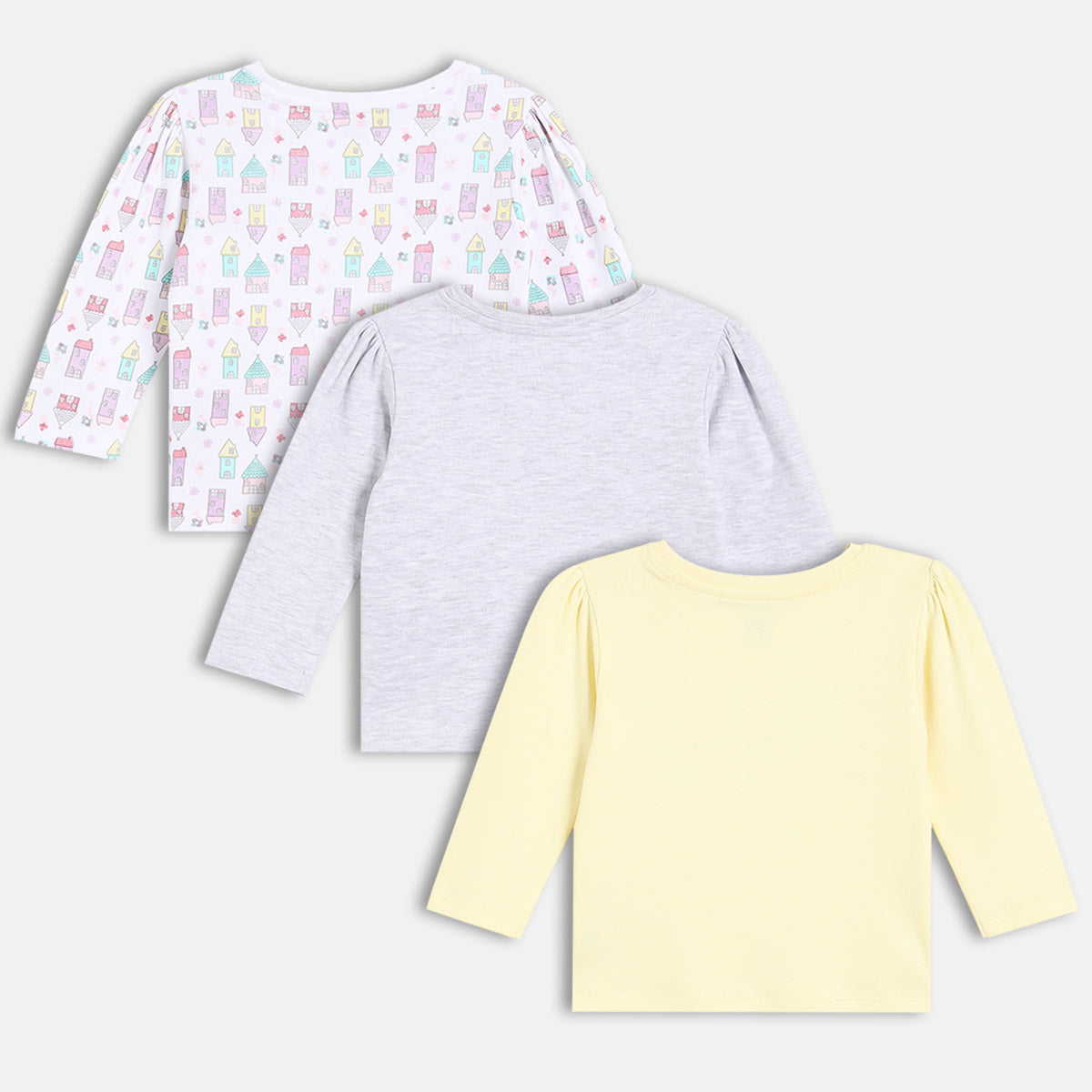 Girls Pack Of 3 Front Open Long Sleeve Knit Top - Multi