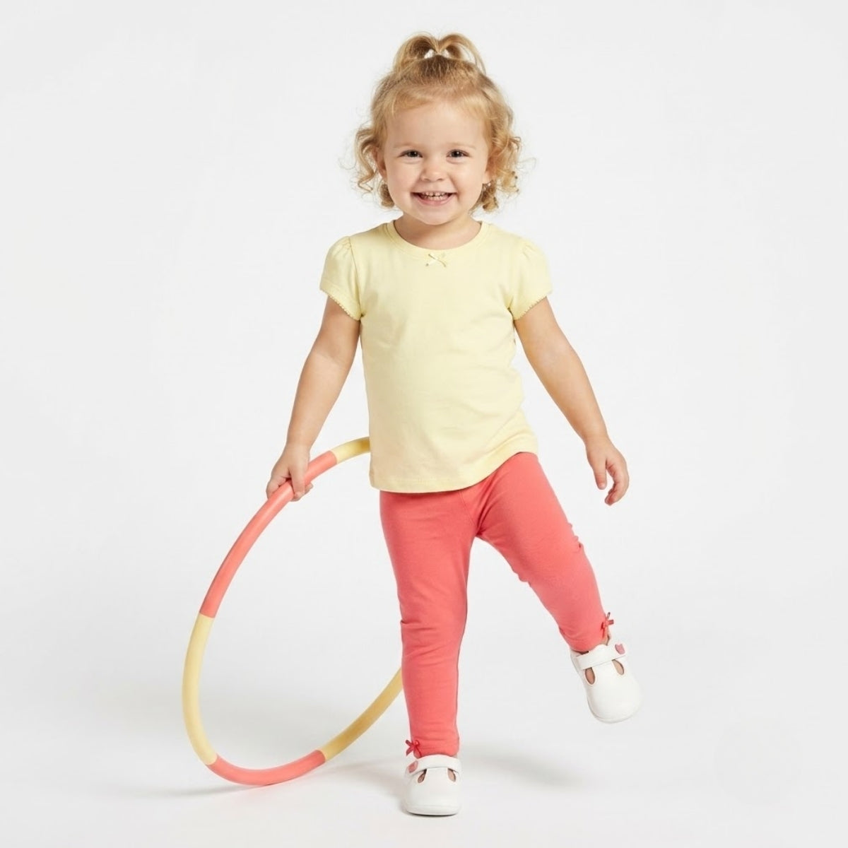 Baby girls Pack Of 3 Cotton Printed Leggings - White, Red & Green