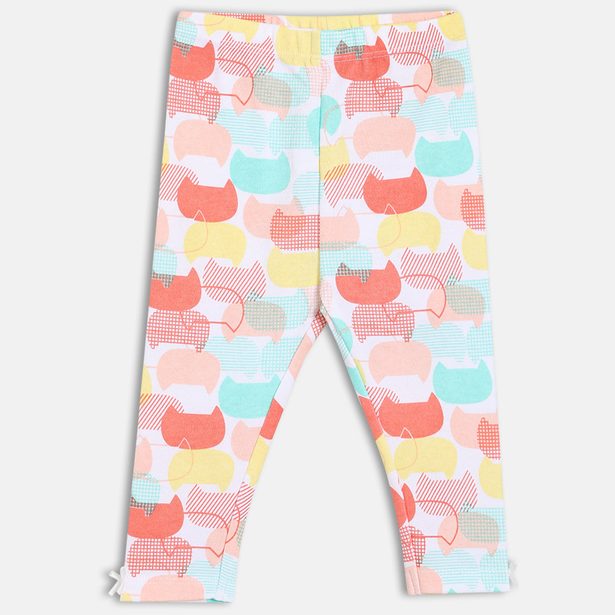 Girls Pack Of 3 Grown On Waist Ankle Length Leggings - Multi