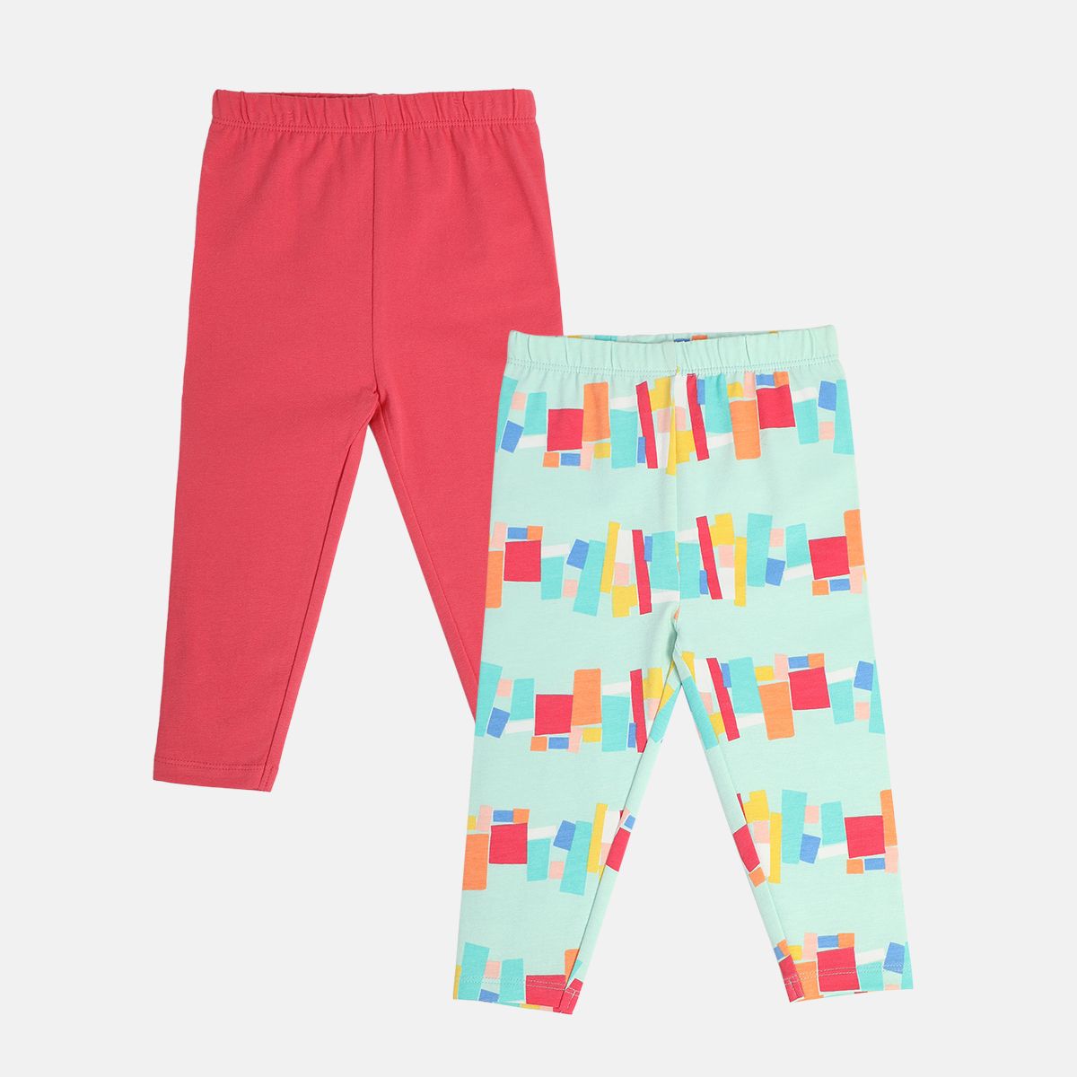 Girls Multicolor Pack Of 2 Legging