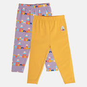 Girls Multicolor Pack Of 2 Legging