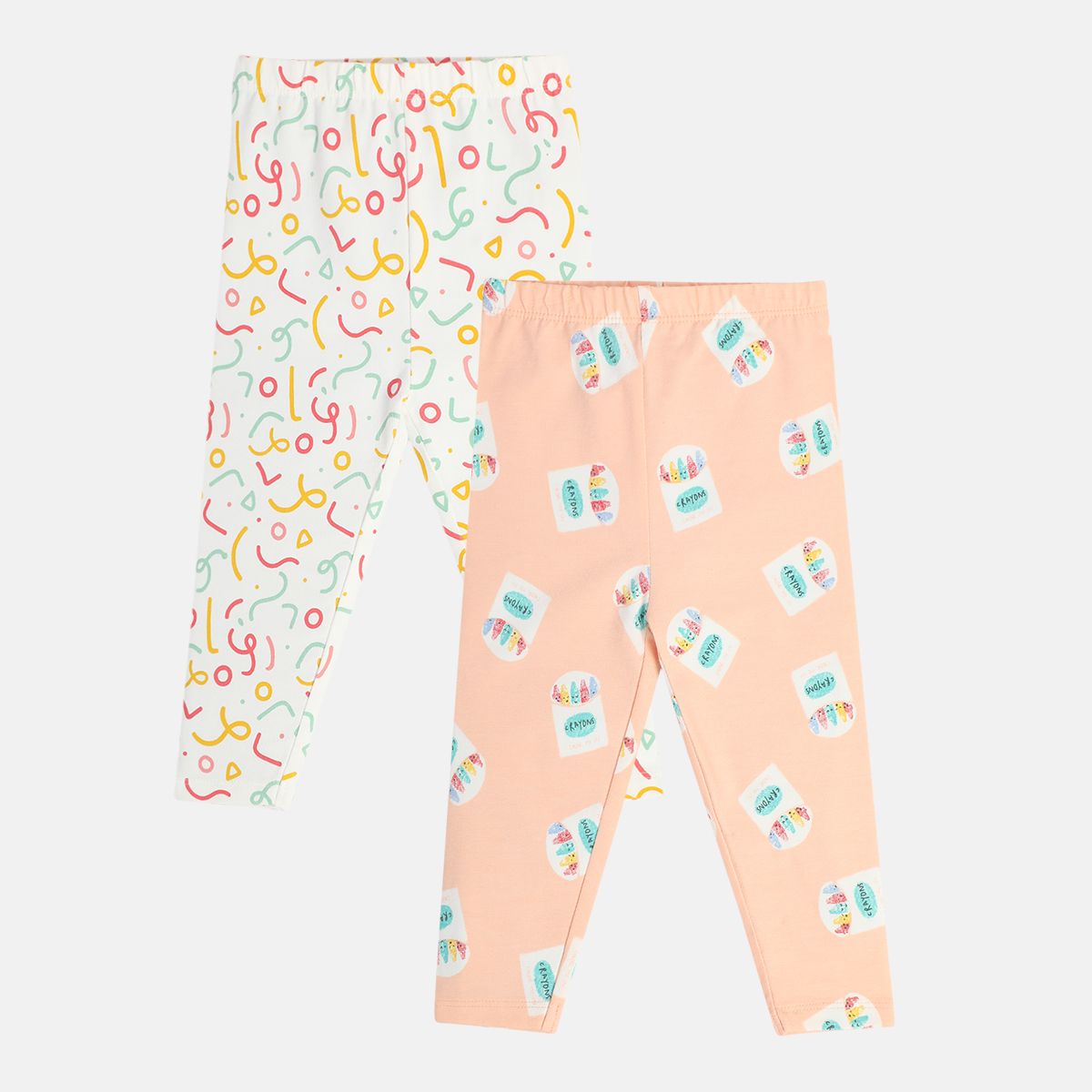 Girls Multicolor Pack Of 2 Legging