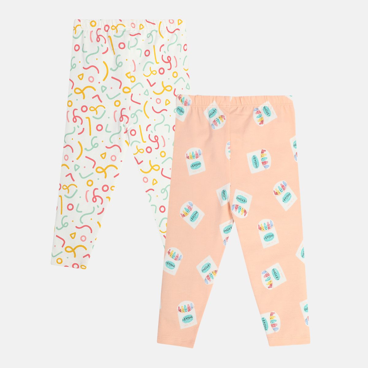 Girls Multicolor Pack Of 2 Legging