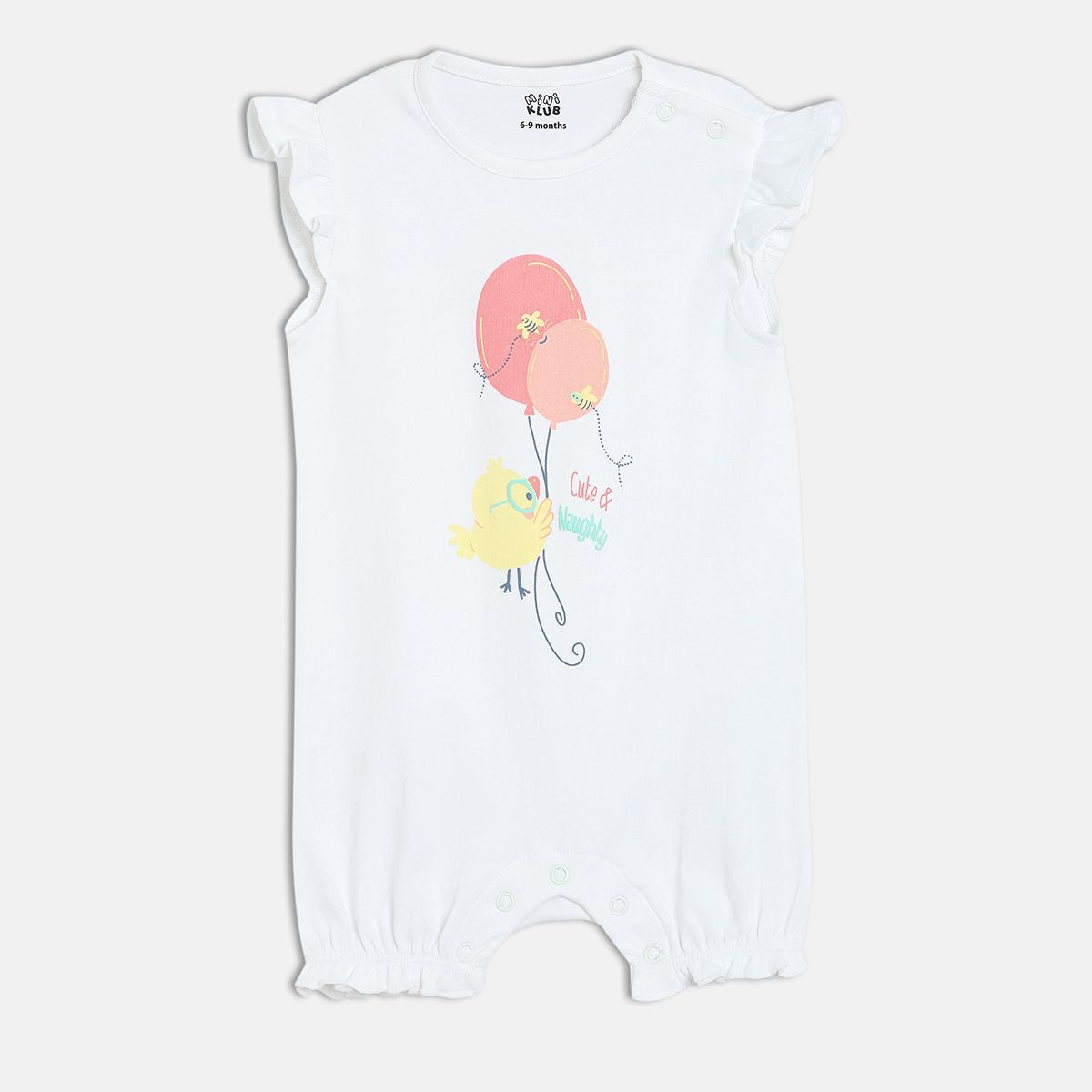 Girls Pack Of 2 Front Open Frill Sleeve Romper Multi