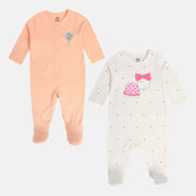 Girls Multicolor Pack Of 2 Sleep Suit
